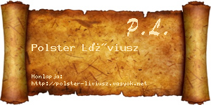 Polster Líviusz névjegykártya